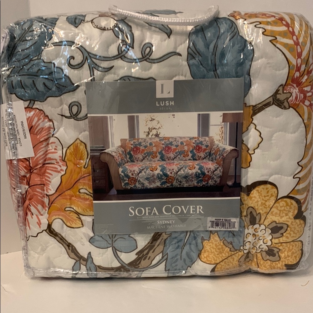 Lush Artistic Blue and Orange Furniture Cover